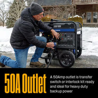 18,000/14,500-Watt Remote Electric Start Gas Powered Portable Generator with Low THD, 50A Outlet, CO Sensor
