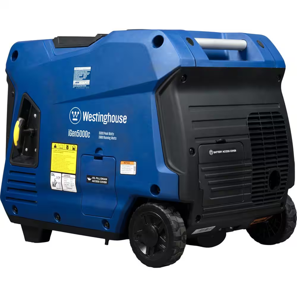 5,000-Watt Gas Powered Portable Inverter Generator with Remote Electric Start, LED Data Center