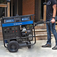 28,000/20,000-Watt Remote Electric Start Gas Powered Portable Generator with Low THD, 50A Outlet, and CO Sensor