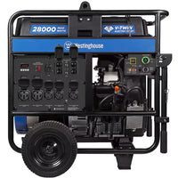 28,000/20,000-Watt Remote Electric Start Gas Powered Portable Generator with Low THD, 50A Outlet, and CO Sensor