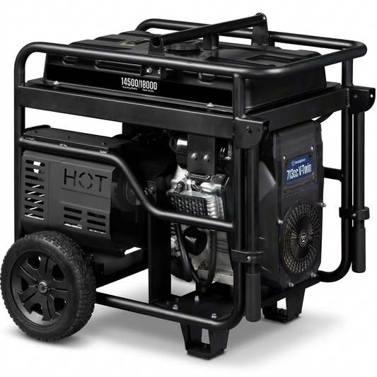18,000/14,500-Watt Remote Electric Start Gas Powered Portable Generator with Low THD, 50A Outlet, CO Sensor — Studio Shot