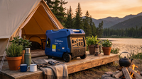 5,000-Watt Gas Powered Portable Inverter Generator with Remote Electric Start, LED Data Center — Lifestyle